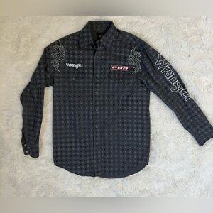 PBR Wrangler Embroidered Western Shirt Men’s Small LS Rodeo Cowboy Button Down